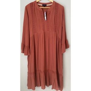 Allegra K Women's Rust Midi Dress